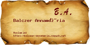 Balczer Annamária névjegykártya