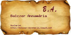 Balczer Annamária névjegykártya