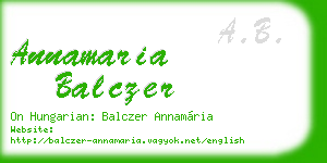 annamaria balczer business card